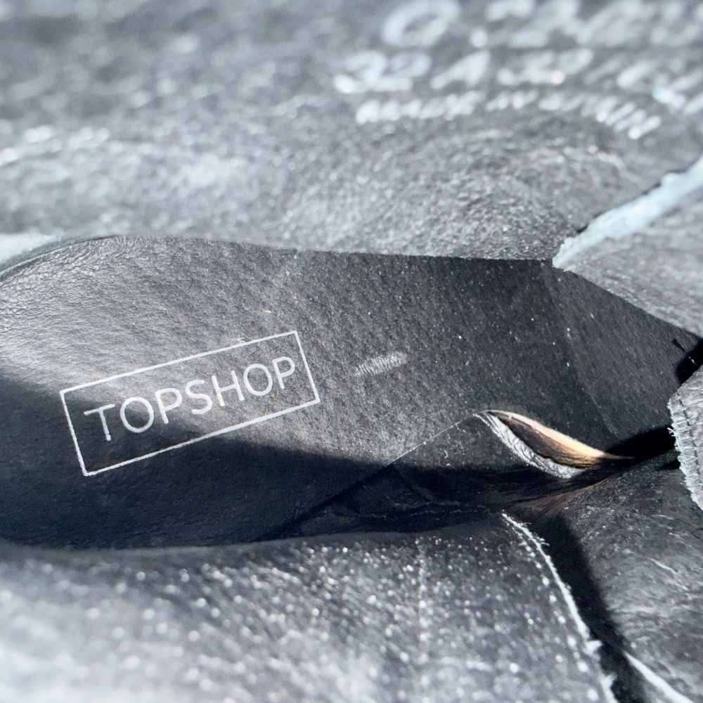 Topshop Platform Biker Boot in Black Leather 39 NWOT - Picture 8 of 9